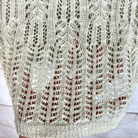 Lafayette 148 Ombre Open Knit Linen Blend Sweater Semi Sheer Size M - Picture 8 of 11